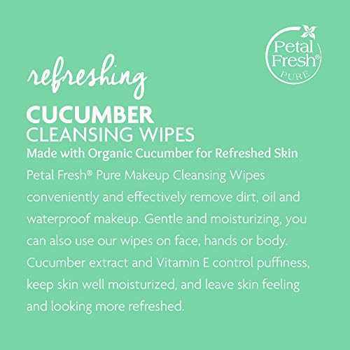 Petal Fresh Refreshing Cucumber Makeup Removing, Cleansing Towelettes, Gentle...
