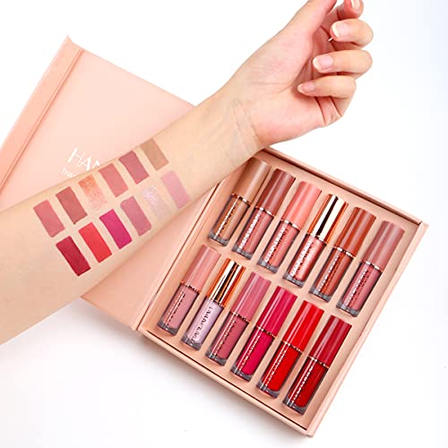 12 Colors Matte Lipstick Set Petansy Liquid Lipstick Kit Long Lasting Waterpr...