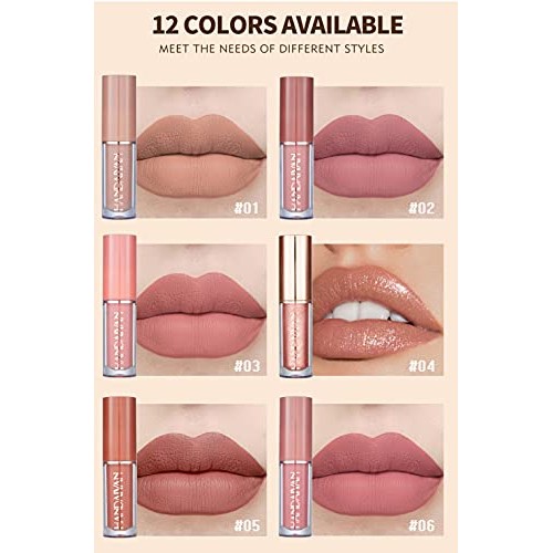 12 Colors Matte Lipstick Set Petansy Liquid Lipstick Kit Long Lasting Waterpr...