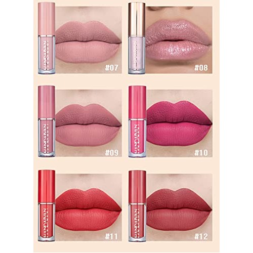 12 Colors Matte Lipstick Set Petansy Liquid Lipstick Kit Long Lasting Waterpr...