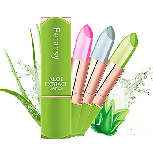 Petansy 3 Packs Aloe Vera Lipstick , Lips Moisturizer Long Lasting Nutritious...