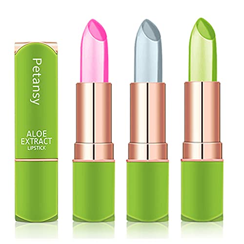 Petansy 3 Packs Aloe Vera Lipstick , Lips Moisturizer Long Lasting Nutritious...