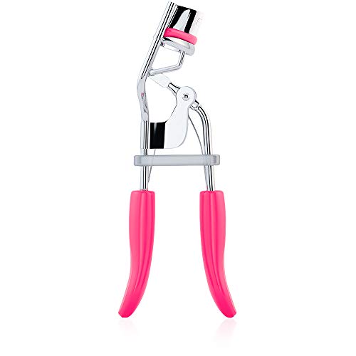 Silicone Eyelash Curler With Refill Pads & Satin Pouch Designed for No Pinchi...