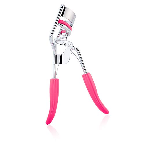 Silicone Eyelash Curler With Refill Pads & Satin Pouch Designed for No Pinchi...