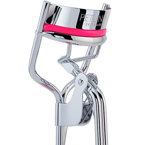 Silicone Eyelash Curler With Refill Pads & Satin Pouch Designed for No Pinchi...