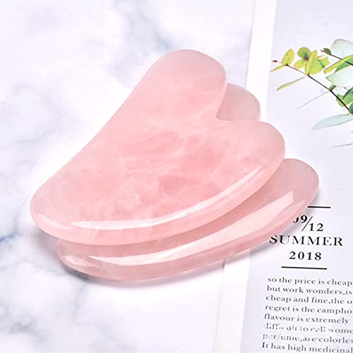 Gua Sha Massage Tool, Natural Jade Rose Quartz gua sha Stone Neck Body SPA Ac...