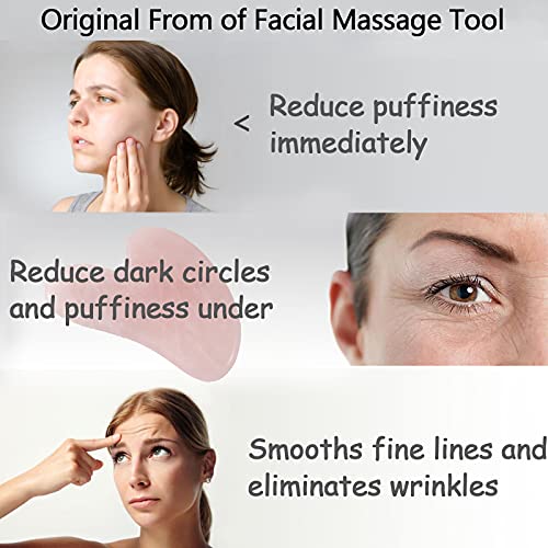 Gua Sha Massage Tool, Natural Jade Rose Quartz gua sha Stone Neck Body SPA Ac...