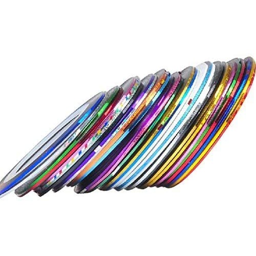 30 Colors Multicolor Mixed Colors Rolls Striping Tape Line Nail Art Decoratio...