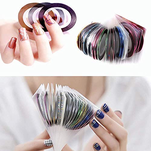 30 Colors Multicolor Mixed Colors Rolls Striping Tape Line Nail Art Decoratio...
