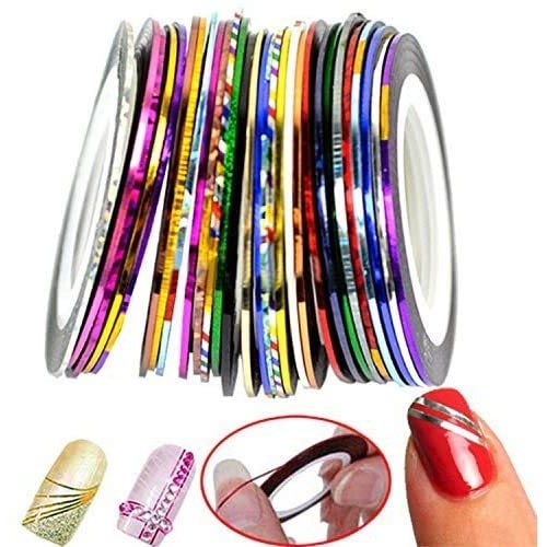 30 Colors Multicolor Mixed Colors Rolls Striping Tape Line Nail Art Decoratio...