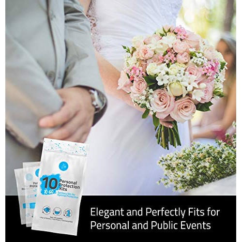 All-in-One Personal Protection Kits to GO - 10 Pack - With Plastic Gloves, Ha...