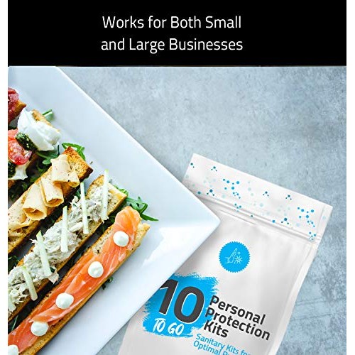All-in-One Personal Protection Kits to GO - 10 Pack - With Plastic Gloves, Ha...