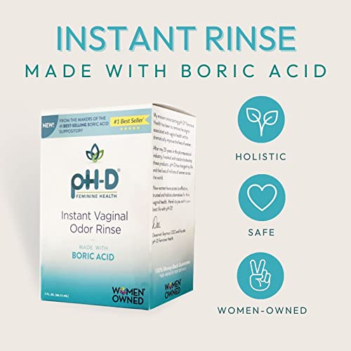 pH-D Instant Odor Rinse with Boric Acid - Vegan, Paraben-Free, Cruelty-Free (...