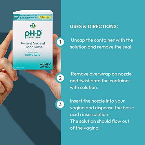 pH-D Instant Odor Rinse with Boric Acid - Vegan, Paraben-Free, Cruelty-Free (...