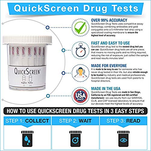Phamatech Quickscreen Drug Test Cup - 9162Z - 5 Panel Test - Pack of 1