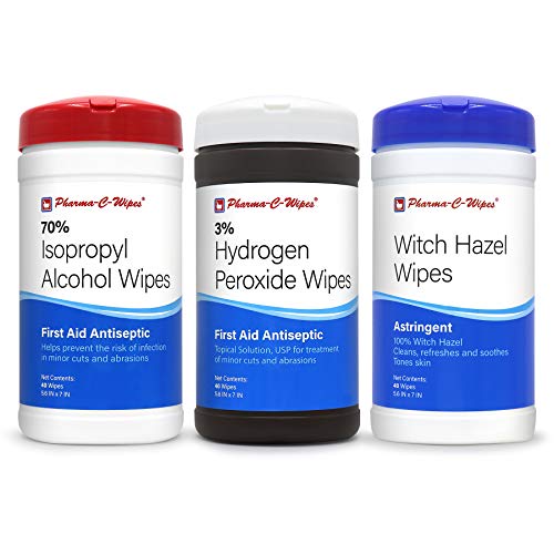 100% Witch Hazel Wipes (1 Canister, 40 Wipes) Toner & Astringent Cleansing Cl...