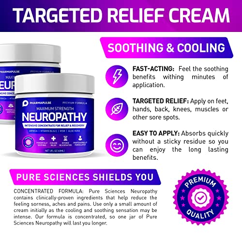 Neuropathy Nerve Therapy & Relief Cream - Maximum Strength Relief Cream for F...