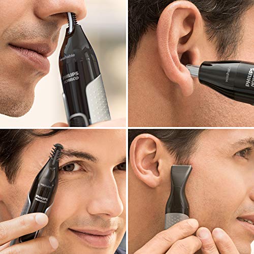 Philips Norelco Nose Trimmer 5000, For Nose, Ears, Eyebrows, Black and Silver...