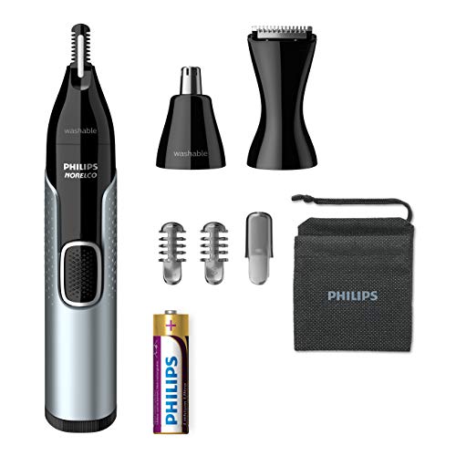 Philips Norelco Nose Trimmer 5000, For Nose, Ears, Eyebrows, Black and Silver...