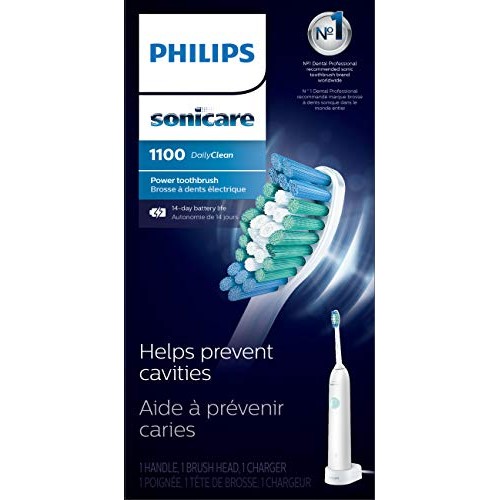 Philips Sonicare DailyClean 1100 Rechargeable Electric Power Toothbrush, Whit...