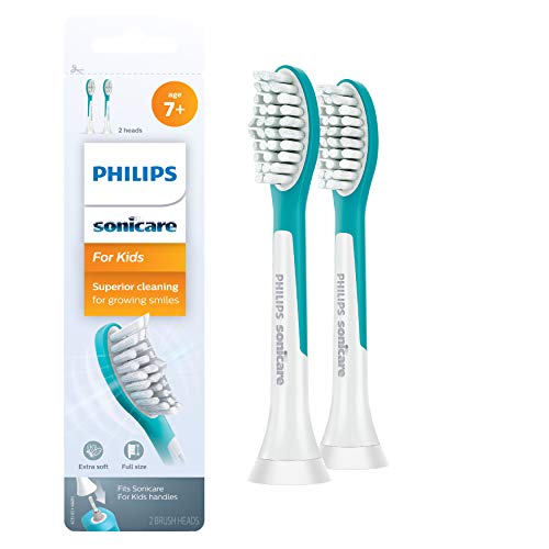 Philips Sonicare for Kids 7+ Genuine Replacement Toothbrush Heads, 2 Brush He...