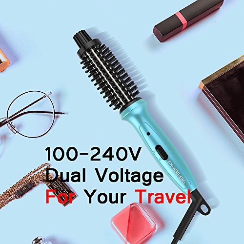 Mini Curling Iron PHOEBE Hair Brush for Travel, 3/4 Inch Dual Voltage Ceramic...
