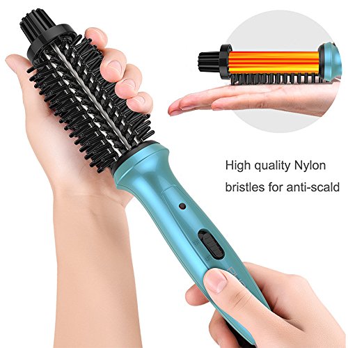 Mini Curling Iron PHOEBE Hair Brush for Travel, 3/4 Inch Dual Voltage Ceramic...