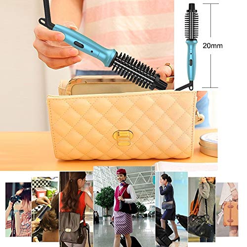 Mini Curling Iron PHOEBE Hair Brush for Travel, 3/4 Inch Dual Voltage Ceramic...