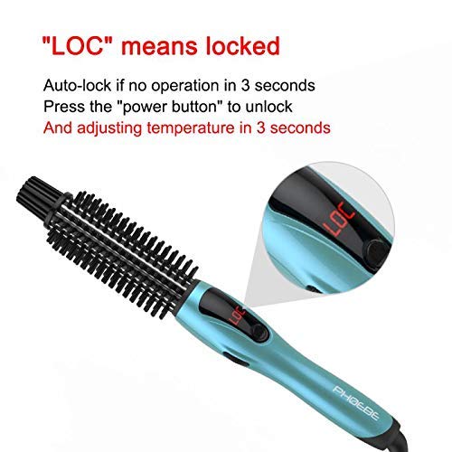 PHOEBE Curling Iron Brush 1 inch Anti-Scald Bristles Instant Heat Up Curling ...