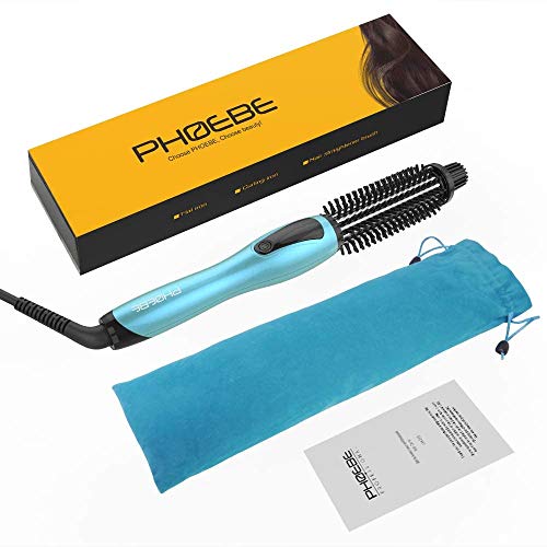 PHOEBE Curling Iron Brush 1 inch Anti-Scald Bristles Instant Heat Up Curling ...
