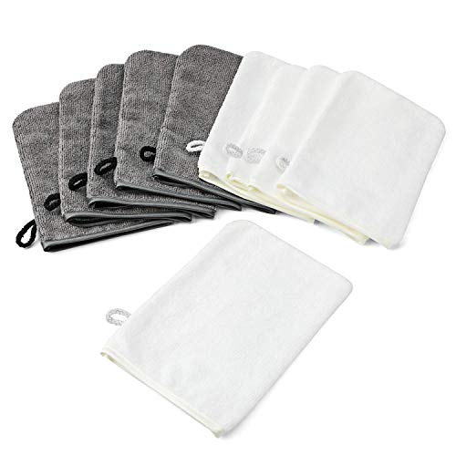 PHOGARY 10 Pack Microfiber Body Wash Mitts, Soft Face Mitten, Bath Spa Cloth,...