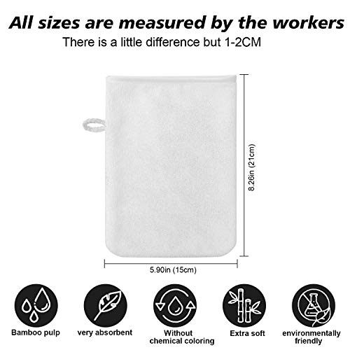 PHOGARY 10 Pack Microfiber Body Wash Mitts, Soft Face Mitten, Bath Spa Cloth,...