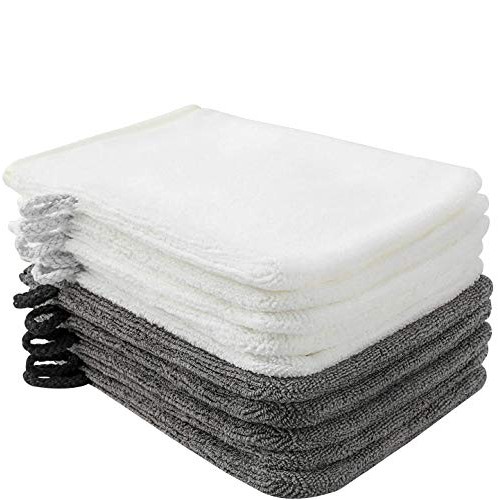 PHOGARY 10 Pack Microfiber Body Wash Mitts, Soft Face Mitten, Bath Spa Cloth,...