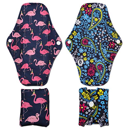 Reusable Menstrual Pads (7 in 1, 10in*7in), PHOGARY Bamboo Cloth Pads for Hea...
