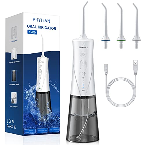 PHYLIAN Power Flosser by Water with Flosser Cordless, Portable Water Dental F...