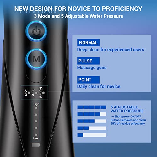 Power Flosser by Water with Flosser Cordless, PHYLIAN Portable Dental Oral Ir...