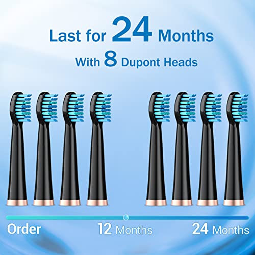 Sonic Electric Toothbrush for Adults， Electric Toothbrushes with 8 Brush Hea...