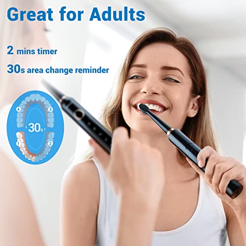 Sonic Electric Toothbrush for Adults， Electric Toothbrushes with 8 Brush Hea...