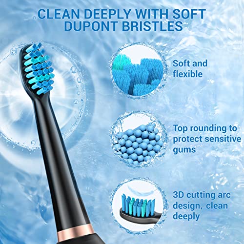 Sonic Electric Toothbrush for Adults， Electric Toothbrushes with 8 Brush Hea...