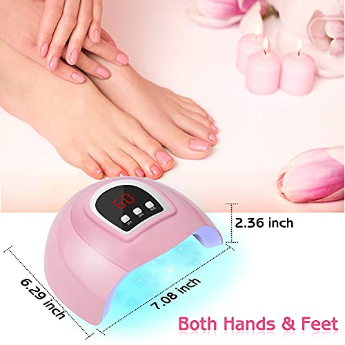 LED Nail Lamp, Professional Nail Dryer 54W, Portable Nail Dryer with Timer/Se...