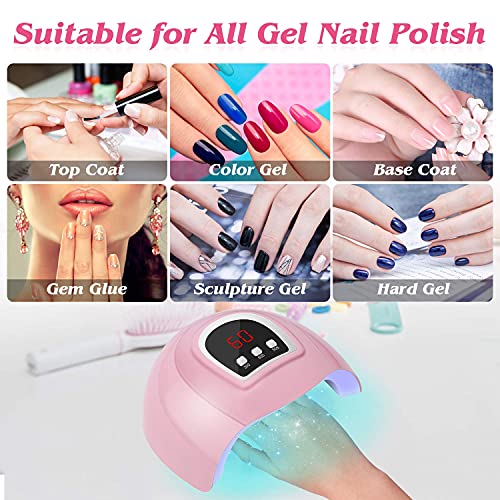 LED Nail Lamp, Professional Nail Dryer 54W, Portable Nail Dryer with Timer/Se...