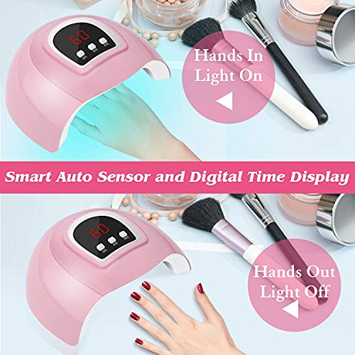 LED Nail Lamp, Professional Nail Dryer 54W, Portable Nail Dryer with Timer/Se...