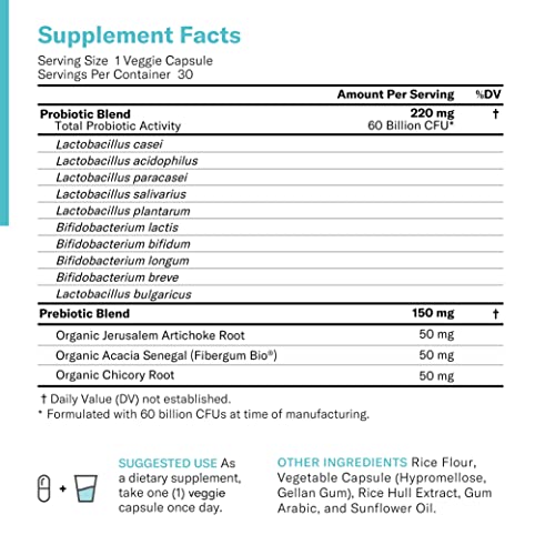 Probiotics 60 Billion CFU - Probiotics for Women, Probiotics for Men and Adul...