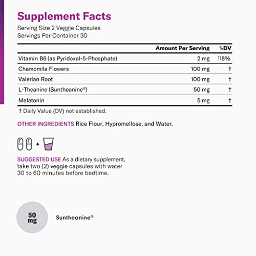 Sleep Aid with Valerian Root, Melatonin, Patented Suntheanine, 100% Natural, ...