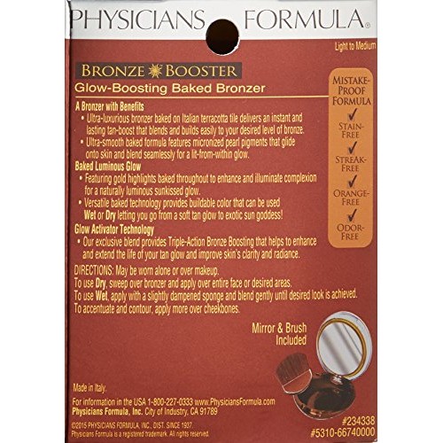 Physicians Formula Bronze Booster Glow & Mood Boosting Baked Bronzer Light to...