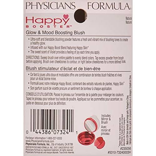 Physicians Formula Happy Booster Glow and Mood Boosting Blush, Natural, 0.24 oz.