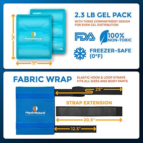 Large Flexible Gel Ice Pack & Wrap - Cold Therapy for Your Hips, Shoulders, E...