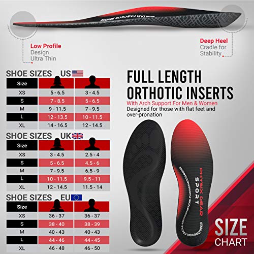 Arch Support Insoles Men & Women by Physix Gear Sport - Orthotic Inserts for ...
