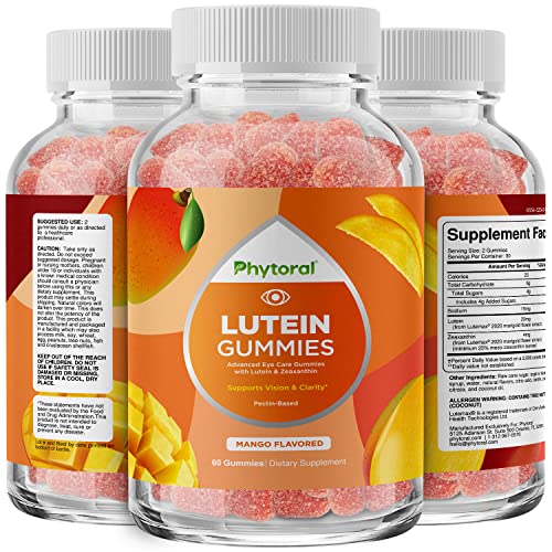 Lutein and Zeaxanthin Eye Vitamin Gummies - Delicious Zeaxanthin Plus Lutein ...