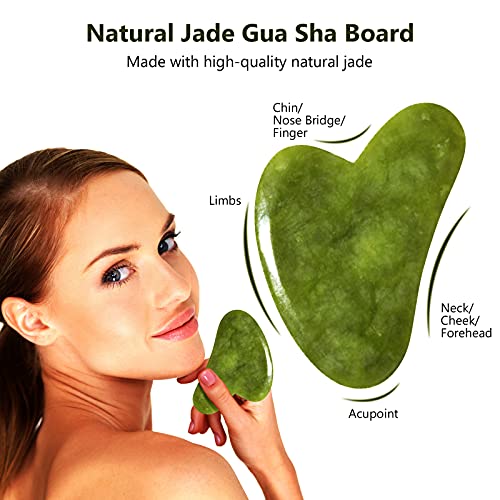 Real Natural Jade Guasha Tools:Gua Sha facial Tools, Beauty Skin Care Facial ...
